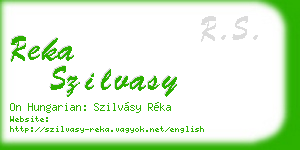 reka szilvasy business card