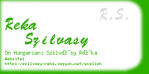 reka szilvasy business card